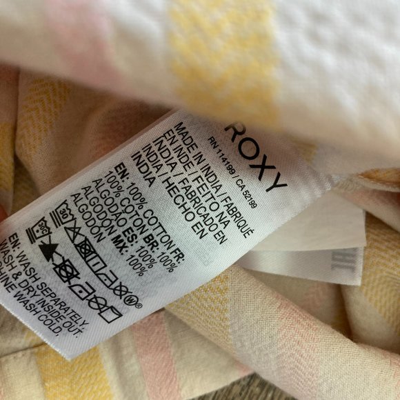 Roxy Handmade Life Shorts in Tapioca Alla Size M Striped Shorts - Picture 6 of 10